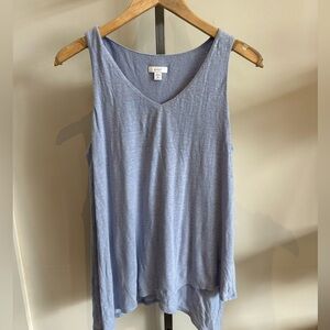 J. Jill Pure Jill Asymmetrical Layered Linen Blend Tank Tunic Blue Purple Med